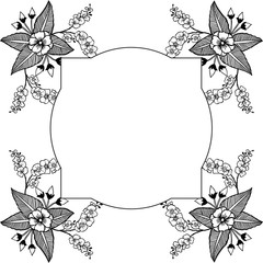 Vector illustration elegant leaf floral frame with card