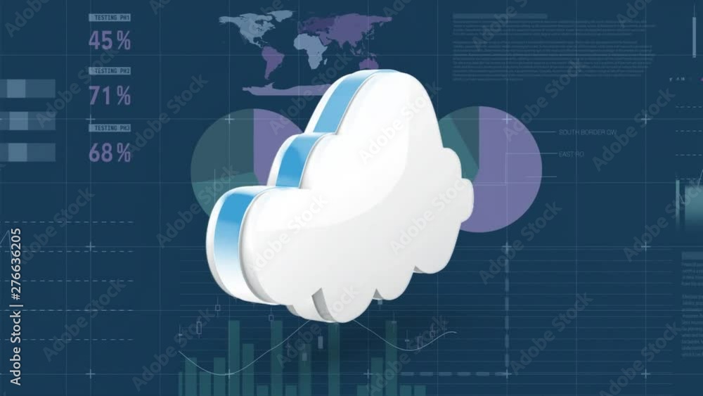 Aufkleber cloud storage with graphs and statidtics