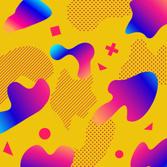Liquid color background design with trendy shapes composition. Futuristic design background for banner poster frame