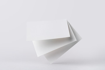 front view of 3 white business card