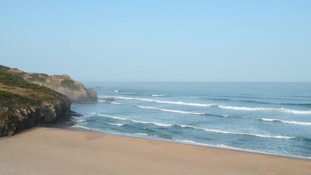 Beautiful and cinematic odeceixe beach at vicentina coast, algarve
