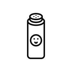 Black line icon for baby powder 