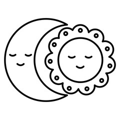 circular lace decorative with moon kawaii