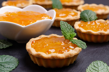 Tartlets with orange jam