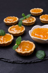 Tartlets with orange jam