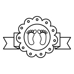 baby foot prints with lace