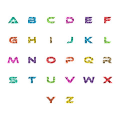 SET initial letter capital abstract triangle logo vector