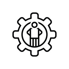 Black line icon for competence 