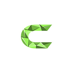 Fototapeta premium initial letter C capital abstract triangle logo vector