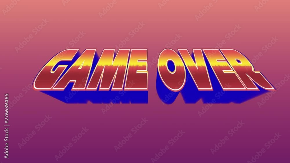 Aufkleber game over message from an arcade game