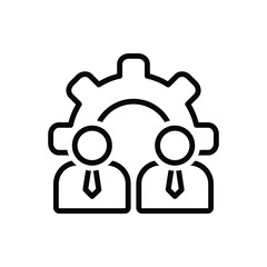 Black line icon for human resources