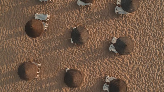 Beautiful and cinematic odeceixe beach umbrellas at vicentina coast, algarve