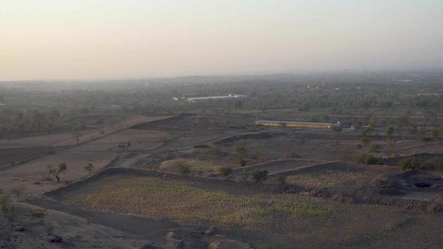 Indai rural agricolture landscape with Aerial panoramic view.