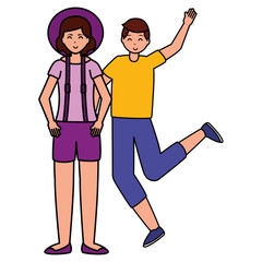 happy young people flat design