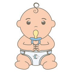 cute little baby boy with pacifier