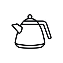 Black line icon for kettle 