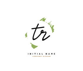 T R TR Beauty vector initial logo, handwriting logo of initial signature, wedding, fashion, jewerly, boutique, floral and botanical with creative template for any company or business.