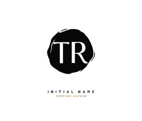 T R TR Beauty vector initial logo, handwriting logo of initial signature, wedding, fashion, jewerly, boutique, floral and botanical with creative template for any company or business.