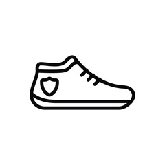 Black line icon for shoe 