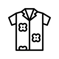 Summer shirt vector, tropical related line style icon