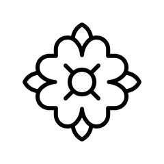 Tropical flower vector, tropical related line style icon