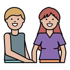 young lovers couple avatars characters