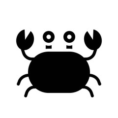 Crab vector, tropical related solid style icon