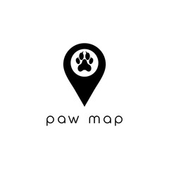 paw map gps logo design