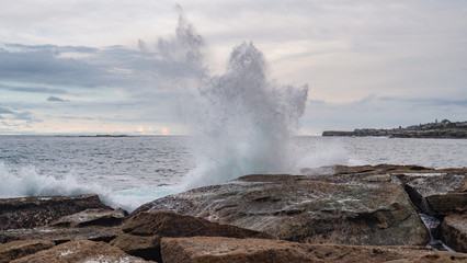 Wave splashing at Shore