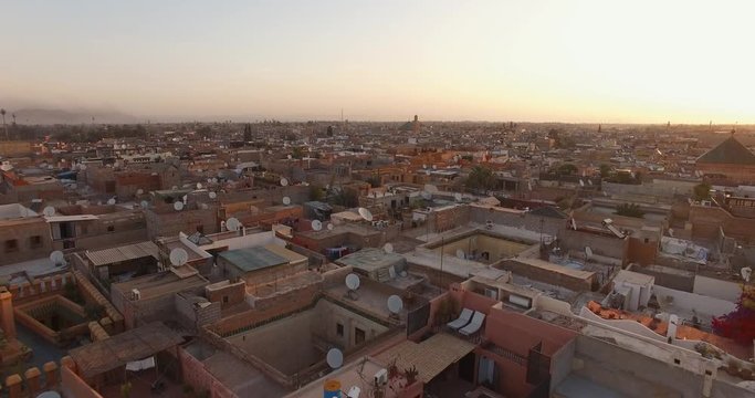 AERIAL: Old medina in Marrakech