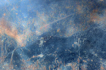 grunge background: painted metal with rust and abrasions