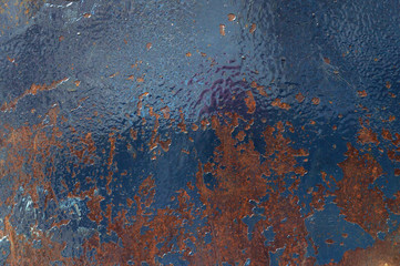 grunge background: painted metal with rust and abrasions