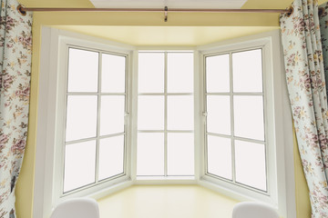 White modern corner window