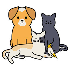 cute group of mascots adorables characters