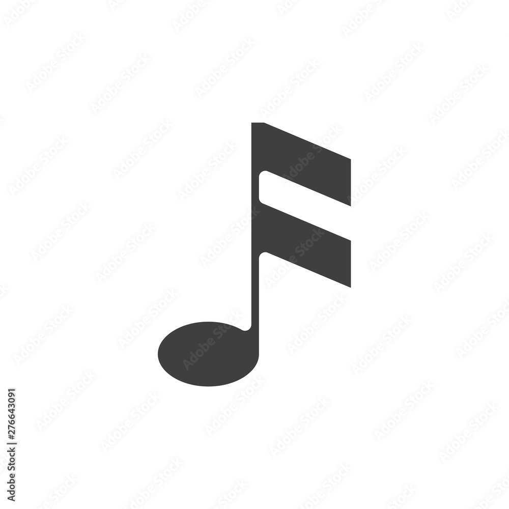 Aufkleber music note icon symbol template black color editable. simple logo vector illustration for graphic an