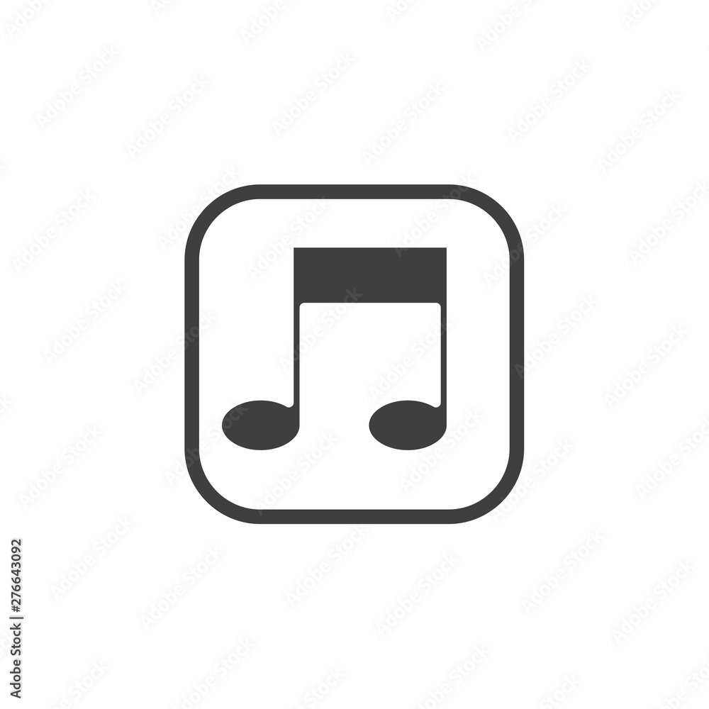 Poster music note icon symbol template black color editable. simple logo vector illustration for graphic an