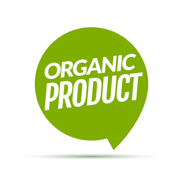 Organic product icon background. Eco nature health organic fresh green logo tag banner