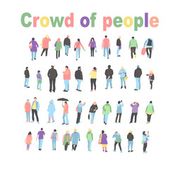 Set of people characters performing various activities. Group of men and women flat design style cartoon characters