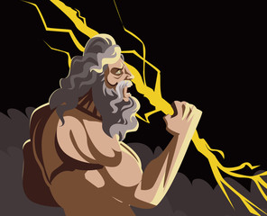zeus jupiter god with storm ray © matiasdelcarmine