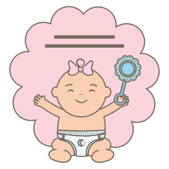 cute little baby girl with maracas