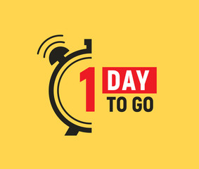 1 day to go last countdown icon. One day go sale price offer promo deal timer, 1 day only - obrazy, fototapety, plakaty