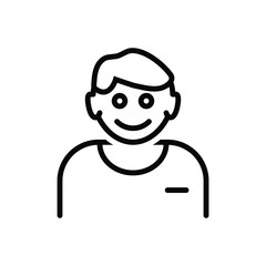 Black line icon for face 