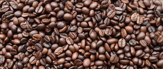 Close up of coffee beans for background                               
