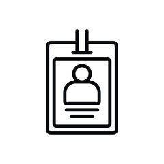 Black line icon for name 