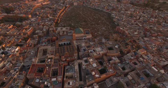 AERIAL: Old medina in Marrakech