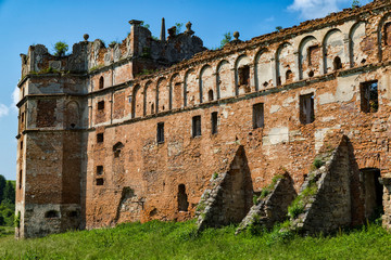 Ancient fortress wall.  Stare Selo (Old village) Castle. Ukraine.
