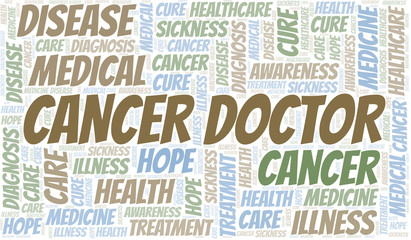 Fototapeta premium Cancer Doctor word cloud. Vector made with text only.