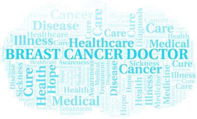 Obraz premium Breast Cancer Doctor word cloud. Vector made with text only.