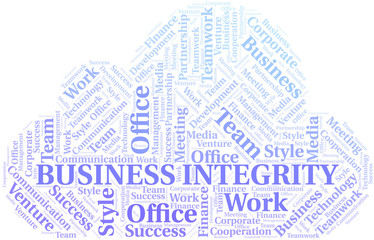 Obraz premium Business Integrity word cloud. Collage made with text only.