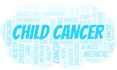 Obraz premium Child Cancer word cloud. Vector made with text only.